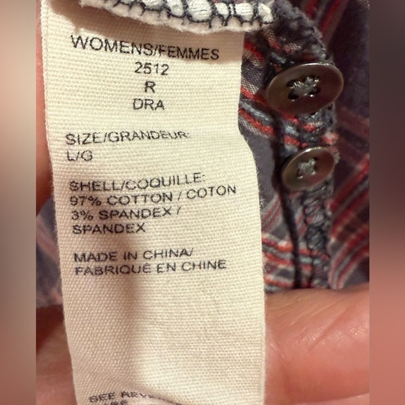 Woolrich Shirt Outdoor Hiking Plaid Button Down Color Gray Red Pink Size Large - Picture 8 of 9